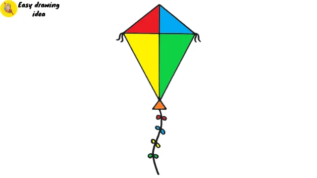 how to draw a kite for kids