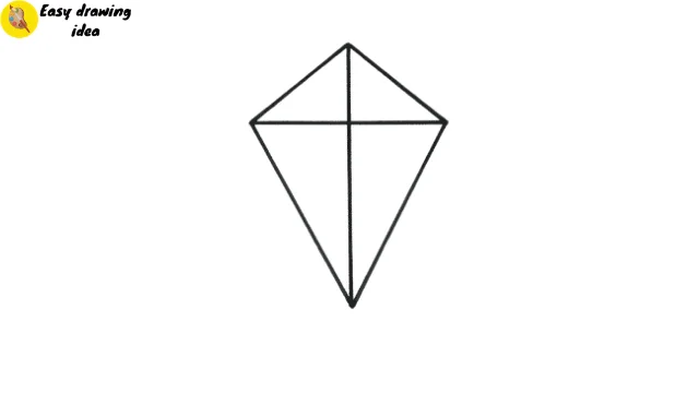 Draw a Kite - Step 2: Sketch Rhombus Shape