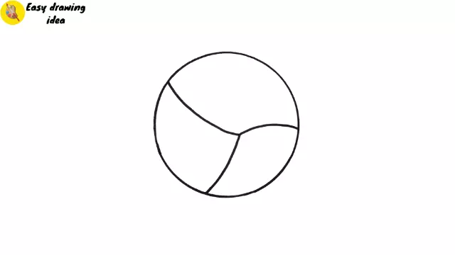 draw a volleyball step 2: sketch curves