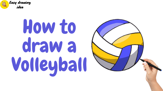 how to draw a volleyball
