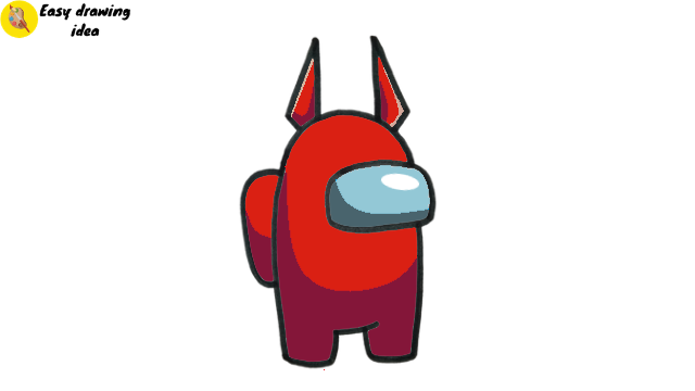 how to draw among us devil for kids