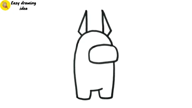 draw among us devil - step 4: Add a devil horn