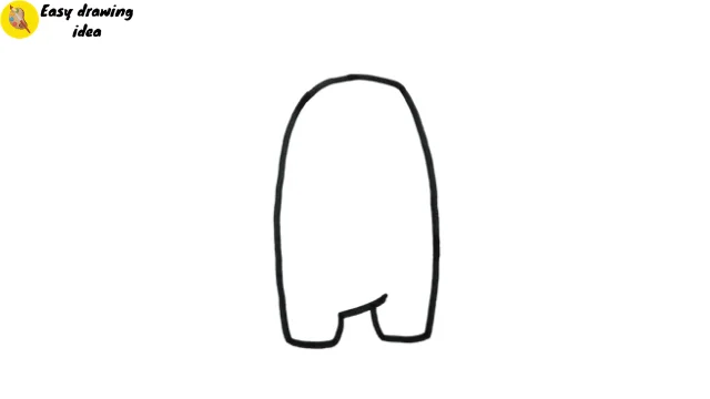 draw among us with jason mask - step 1: outline character