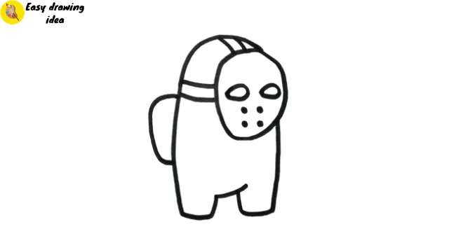 draw among us with jason mask - step 5: add a bag