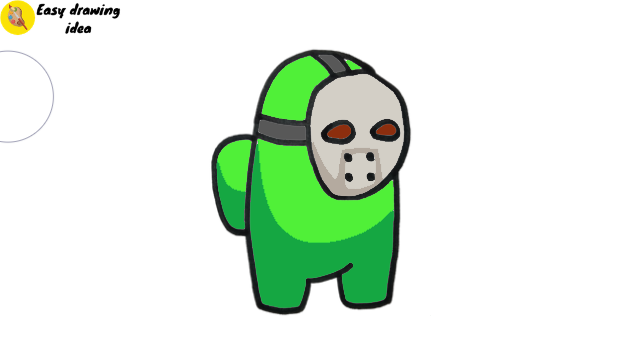 drawing and coloring among us with jason mask