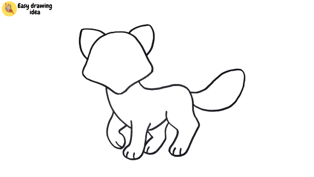 draw an arctic fox - step 7: erase rough part