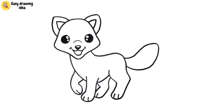 draw an arctic fox - step 9: add mouth and nose