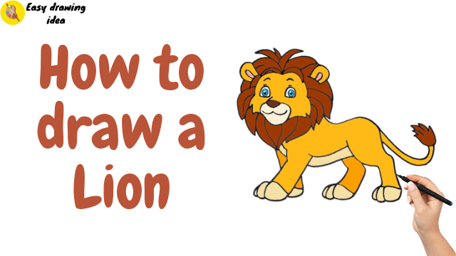 how to draw a lion