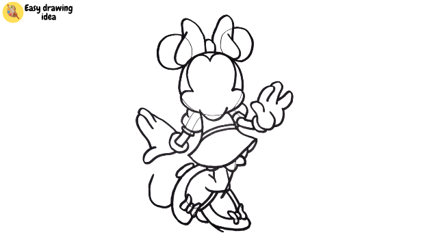 draw minnie mouse - step 12: add tail