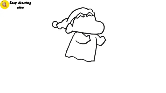 draw shinchan - step 3: sketch the upper body and arms