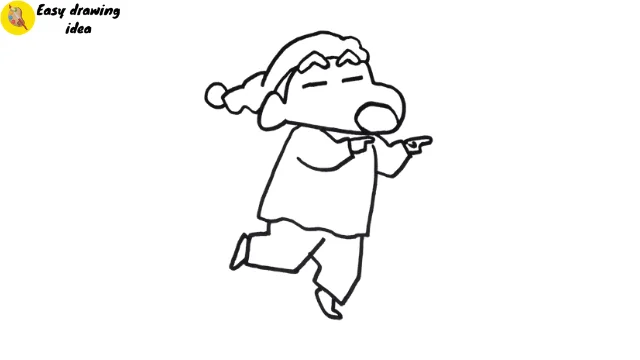 draw shinchan - step 6: add facial features