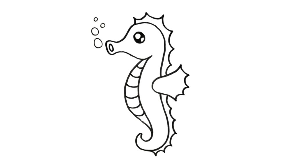 draw a seahorse - step 9: add bubbles