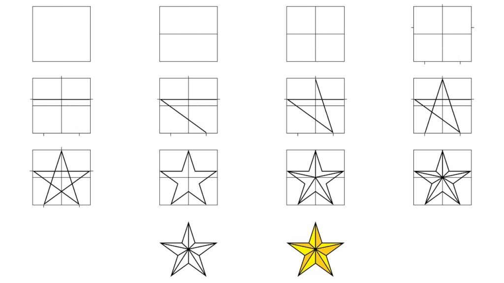 How To Draw A Star Step By Step Hand Of Art