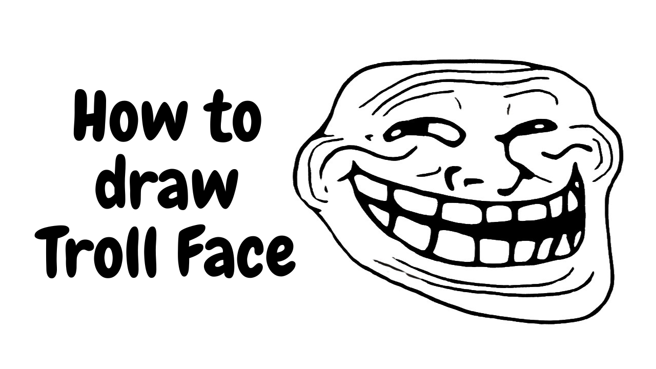 how to draw troll face