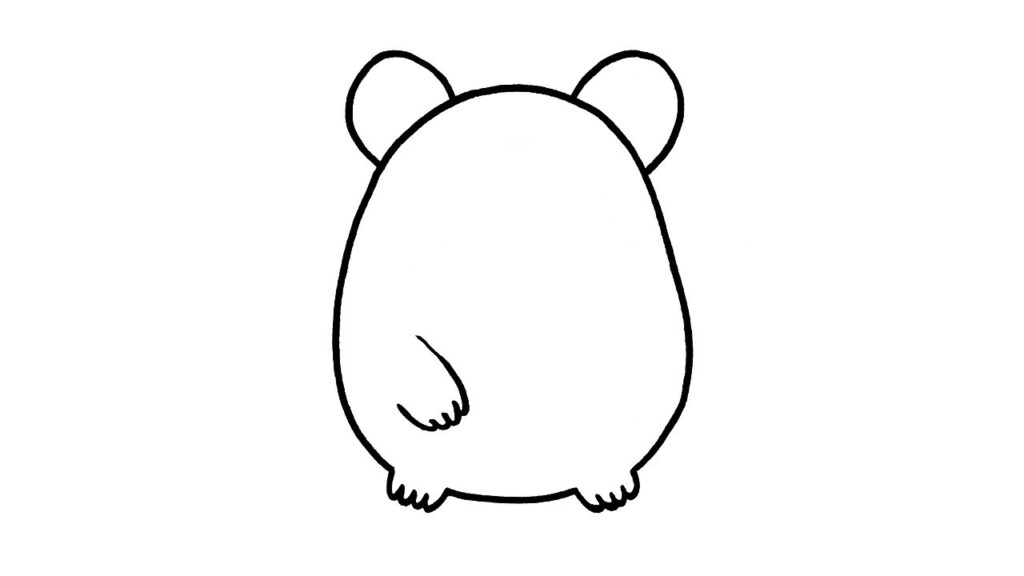 draw a hamster step 4: add left foot