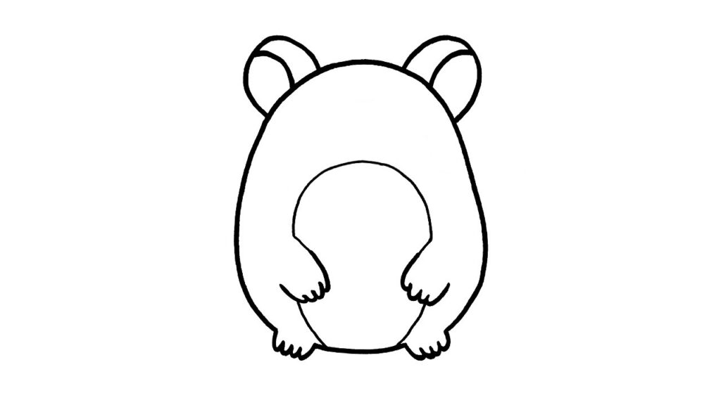 draw a hamster step 7: sketch the belly of hamster