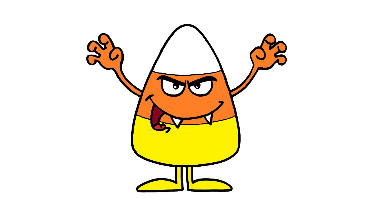 How to Draw a Candy Corn Monster - Hand Of Art