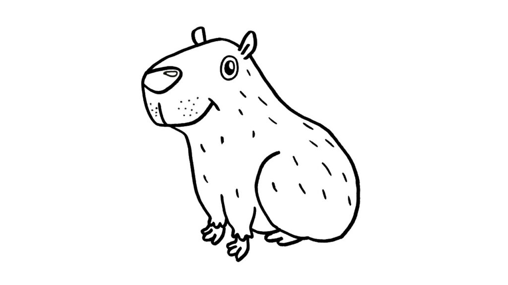 draw capybara step 10: add fur on body