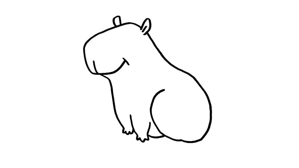 draw capybara step 5: add ears