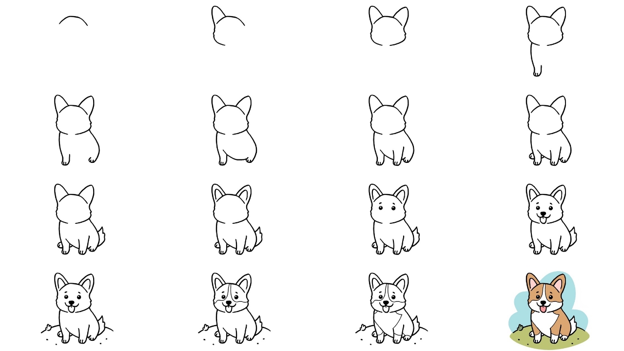 How to Draw Corgi Step By Step