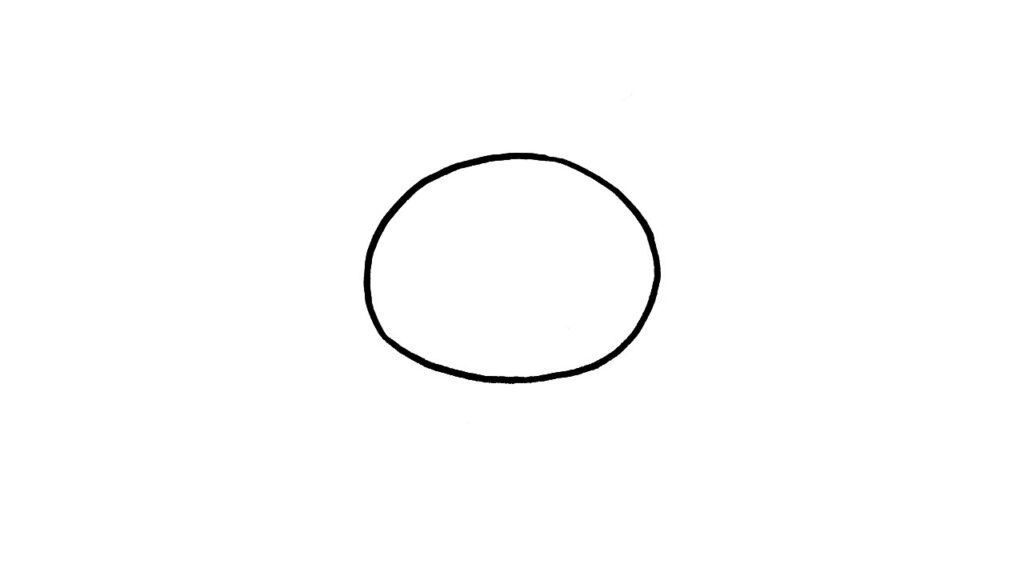 draw kuromi - step 1: start with the head shape